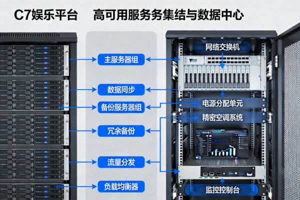 C7娱乐平台高可用服务器集群与数据中心内部示意图